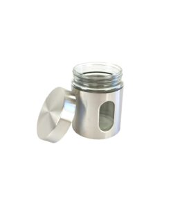 Glass Storage Jar with Metal Sleeve 600ml 10 x 10 x 12.4cm