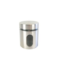 Glass Storage Jar with Metal Sleeve 600ml 10 x 10 x 12.4cm
