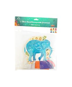 Diwali Honeycomb Ornament 13x14cm 6pc