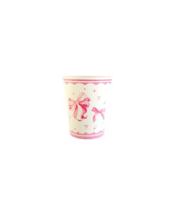 Pink Bow Paper Cups 9oz 20pc
