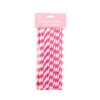 Pink Bow paper straw 40pc