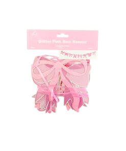 Pink Bow Glitter banner 2.5m