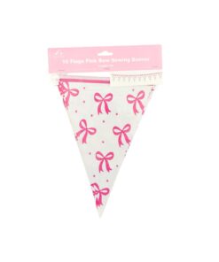 Pink Bow triangle banner 10 flags 3m