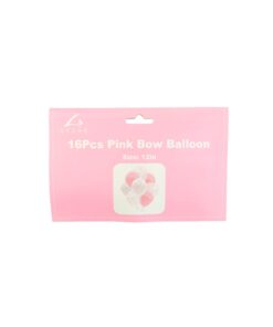 Pink Bow Balloon Set 16pc