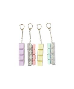 4 Key Fidget Keyboard Keychain 7.5x1.5cm Assorted