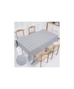 Metallic Gold Circles on Blue Tablecloth 100x137cm 280gsm