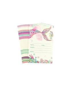 Alternative view of Mermaid Invitation cards with Envelopes 10pc