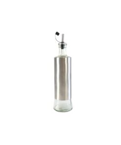 Glass Bottle Jar with Metal Sleeve 500ml 7.5 x 7.5 x 28cm