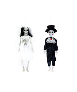 Hanging Skeleton Bride and Groom Assorted 30cm