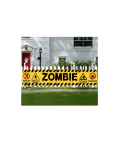 Zombie Warning Yard Banner 3m