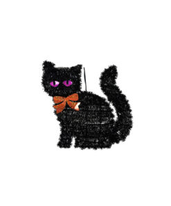 Hanging Tinsel Black Cat 32cm