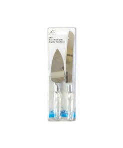 Cake Knife with Crystal Handle Set 2pc