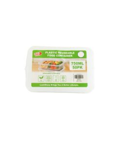 Reuseable PP Food Container 750ml 50pc
