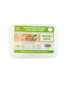 Reuseable PP Food Container 1000ml 50pc
