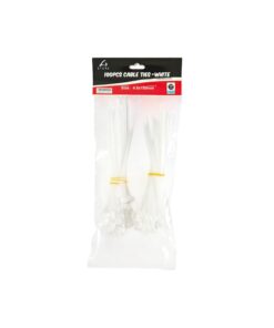 White Cable Tie 4.6x150mm 100pc