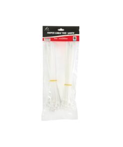 White Cable Tie 4.6x200mm 100pc