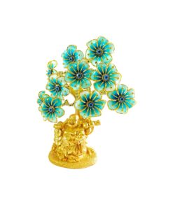 Golden Laughing Buddha and Lucky Tree Figurine