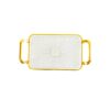 Small Square Lotus Plate with Gold Rim 37.8x20.5x5.5cm