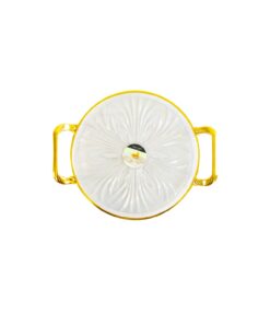 Small Round Lotus Plate with Gold Rim 30.5x35.5x5.5cm