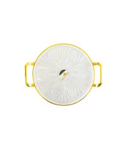 Medium Round Lotus Plate with Gold Rim 35.5x40.5x5.5cm