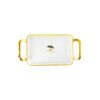 Square Sunflower Tray with Gold Rim 37.8x20.5x5.5cm