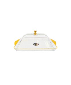 Rectangular Gold Rim Tray with Lid 44.5x28.5x16.5cm