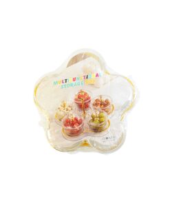 5 Round Snack Boxes with Tray 26.5x26.5x14cm