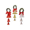 Triple Tinsel Hanger Bells Assorted 43cm