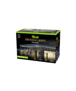 Cool White 200 Solar Icicle Lights