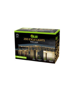 Warm White 200 Solar Icicle Lights