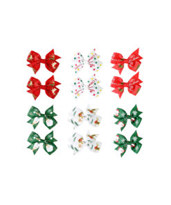 Mini Hair Clip Ribbon Bow Assorted 2pk