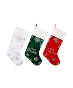 Silver Snowflakes Stocking Assorted 54cm