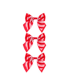 Flocked Candy Stripe Bow 3pk