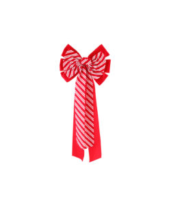 Double Flocked Candy Stripe Bow