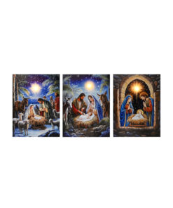 Nativity Light Up Canvas Assorted 30x40cm