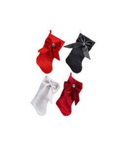 Velvet Jewel Stocking With Bow Assorted 45cm