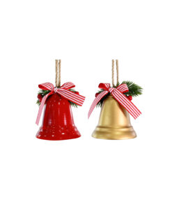 Hanging Bell Candystripe Bow Assorted 8cm