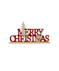 Flocked Merry Christmas Table Sign