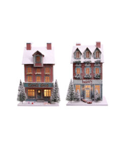 LED Snowy Victorian Shop Assorted