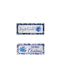 Blue Floral Hanging Sign Assorted