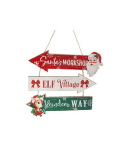 Christmas Hanging Signpost