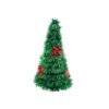 Tinsel Cone Tree With Bows 27cm