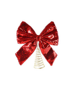 Red Glam Tree Topper Bow