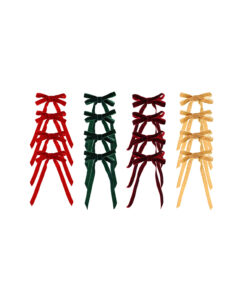 Velvet Ribbon Bow Clip Assorted 4pk
