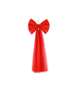 Red Mesh Draping Bow