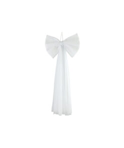 White Mesh Draping Bow