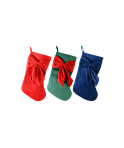 Luxury Stocking With Bow Assorted 48cm