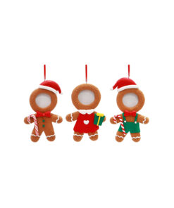 Hanging Gingerbread Photo Decoration Assorted 13cm