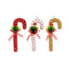 Hanging Glitter Candycane Decor Assorted 20cm