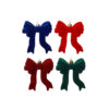 Hanging Flocked Bow Assorted 10cm